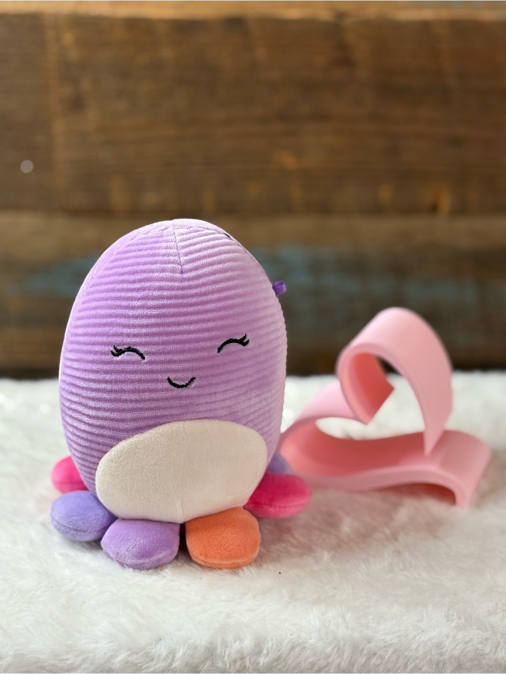 Lavender Plush Octopus Soft Toy for Kids - Cute Smiling Design